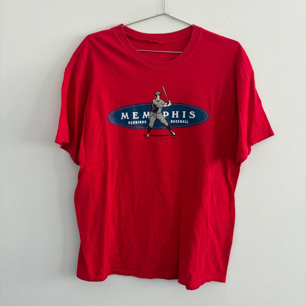 Vintage Memphis Redbirds Baseball T-Shirt Red Mens XL Short Sleeve